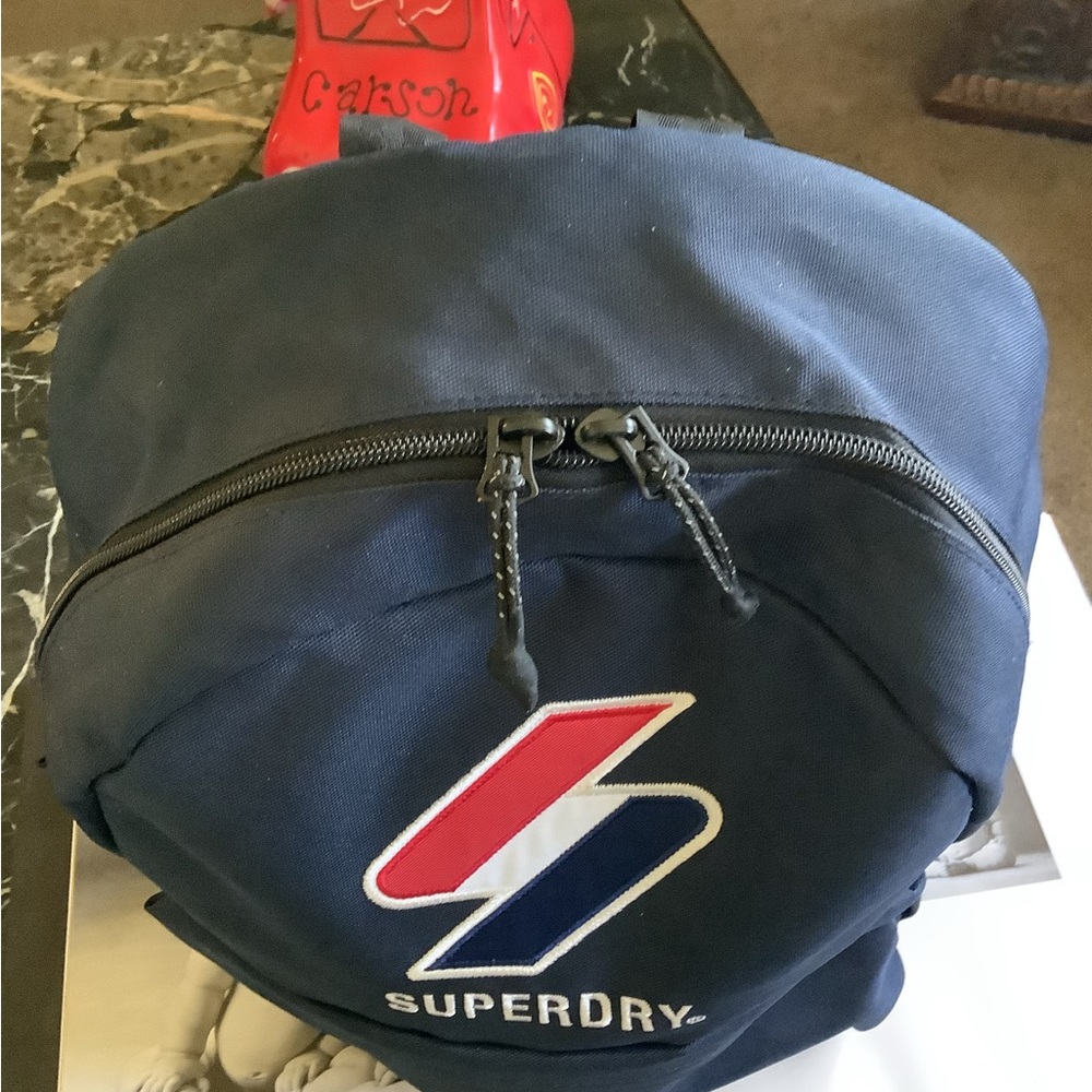 Superdry sport style Montana navy blue logo backpack 16x18 - Picture 4 of 10